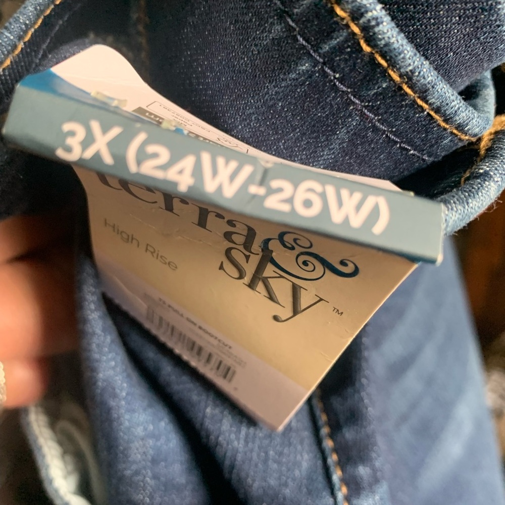NWT Terra & Sky Indigo Wide Leg Jeans - Picture 4 of 4